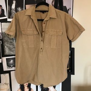 EUC J.Crew Garment Dyed Popover 00 0 XS Khaki